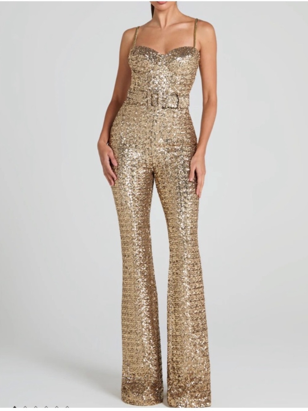 Nadine Merabi Lucinda Gold Jumpsuit
